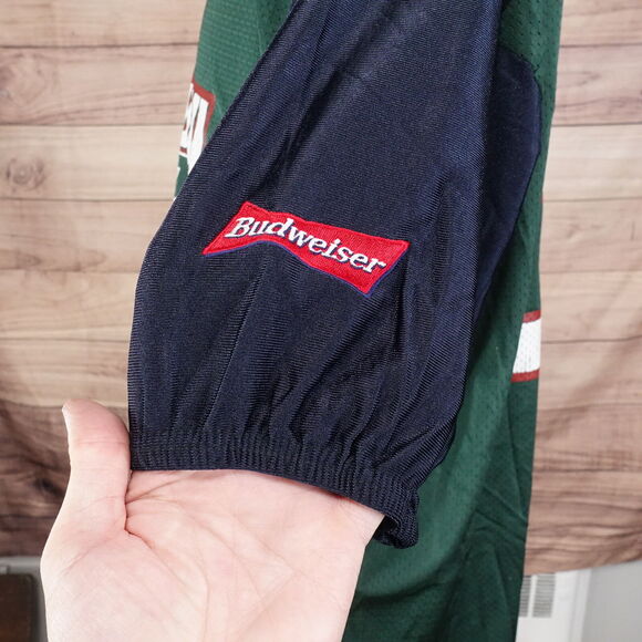 VINTAGE BUD BOWL 2000 00s Y2K BUD LIGHT BUDWEISER FOOTBALL JERSEY ONE SIZE 26X34 - Picture 3 of 8